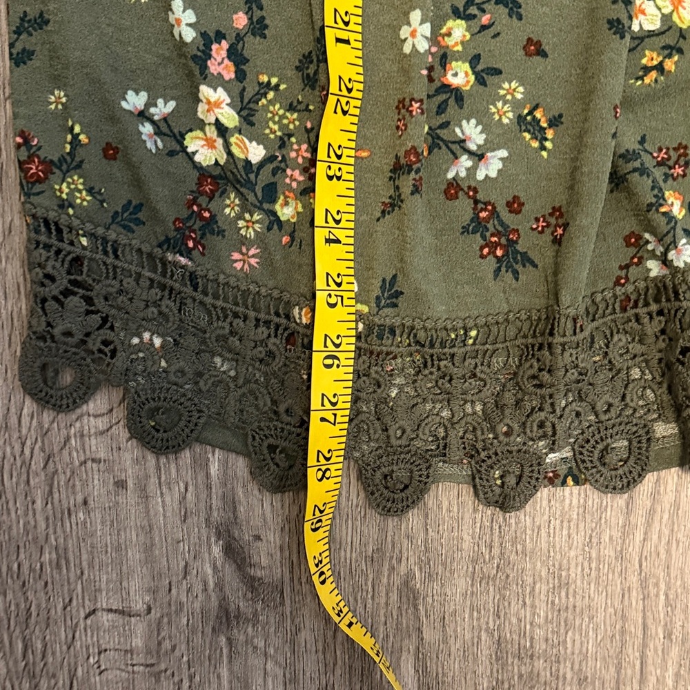 Xhilaration Olive Floral Off-Shoulder Dress‎ - Picture 6 of 7